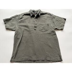 American Eagle Green Textured Short Sleeve Polo Shirt AE77 Size Large